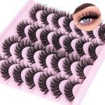 Natural False Eyelashes Cat Eye Lashes Mink Lashes Pack Wispy Fake Eyelashes 14 Pairs Strip False Lashes Multipack by TNFVLONEINS
