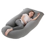 Jcickt Pregnancy Pillow J-Shaped Full Body Pillow,59 inch with Jersey Cover Easy to Remove and Wash, Support Pregnant Women\'s Backs Legs and HIPS, Improve Sleep,Pregnancy Pillow for Women Dark Grey