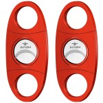 roygra Cigar Cutter Set (2 Pack), Guillotine Double Blade, Cigar Accessories for Men, Stainless Steel Smoking Accessories Tool, Portable Sharp Clean Cut - Red