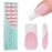 Vansiho French Tip Press on Nails, 150Pcs Long Square Pink Gel Nail Tips, Square 3 in 1 Pre-French Gel Tips, Fake Nails for Nail Art DIY 15 Sizes