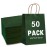 Gift Bags 8.25x5.9 x3.15 50Pcs Paper Bags with Handles,kraft paper Bags for Small Business Christmas Bulk, Wedding, Party Favor, Shopping, Lunch, Halloween Trick-or-Treat (Green)
