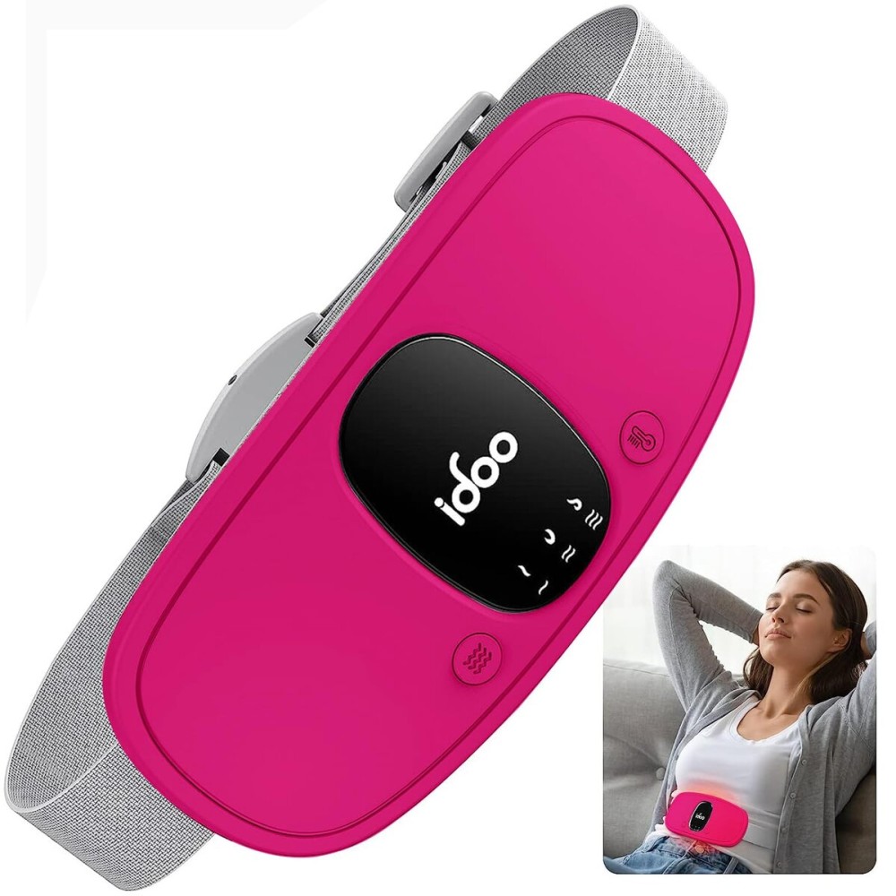 iDOO Menstrual Heating Pad, FSA Eligible Item, Cramps Heating Pad Women with 3 Heat Levels and 3 Massage Modes, Portable Heat Pad for Cramps, Gifts for Girlfriend Mom Wife Women (Barbie Pink)