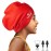 Kids Extra Large Swim Cap for Long Hair, Waterproof Silicone Swimming Caps for Boys Girls Children Youth Teen, Large Swim Hat for Long Thick Curly Hair & Dreadlocks Braids Weaves Afro Hair(Red)