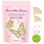 2.5lb/40oz Hard Wax Beans for Sensitive Skin - Large Bulk Refill for Waxing Brazilian, Bikini, Underarms, Face, Body with 20 Sticks (Aloe)