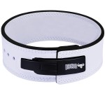 IBRO Powerlifting Lever Gym Belt - Power 10MM Extreme Heavy Duty Genuine Leather Belts - Squats Deadlifts Bodybuilding Weight Lifting IPF Power Lifting Strongman for Men 10mm AllWhite XXL