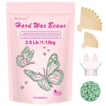 Hard Wax Beads for Hair Removal - 2.5lb/40oz Sensitive Skin Waxing Kit with 20 Sticks for Brazilian, Bikini, Underarms, Face & Body - Large Bulk Tea Tree Wax Beads