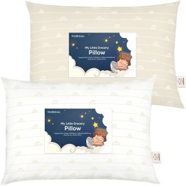 KeaBabies 2-Pack Toddler Pillow 13x18 - Soft Organic Cotton Kids Travel Bed Pillows for Sleeping, School, Nap, Machine Washable, Toddlers 2 to 5, Pillowcase Sold Separately (City Cars)