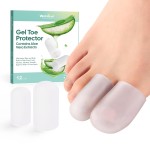 Welnove Gel Toe Cap and Protector - Silicone Toe Covers - Toe Cushions for Pain Relief, Missing or Ingrown Toenails, Corns, Calluses, Blisters - Infused Aloe Vera Extract (4 Large + 8 Medium, Clear)
