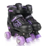 Kids Roller Skates for Girls Ages 5-8 6-12, Adjustable 4 Sizes Quad Girls Skates for Beginner, Black&Purple
