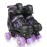 Kids Roller Skates for Girls Ages 5-8 6-12, Adjustable 4 Sizes Quad Girls Skates for Beginner, Black&Purple