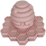 Big Bee, Little Bee - Kids Original ScrubBEE, 100% Silicone Childrens Bath Scrubber, Promotes Effective Independent Hand & Body Washing, As Seen on Shark Tank (Rose)