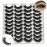 IFSOWDRA Mink Lashes Wispy Natural Fluffy Cat Eye Lashes Pack Volume 18mm D Curl Strip Eyelashes Bulk Faux Mink 3D False Eyelashes Natural Look (20 pairs)