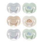 Tommee Tippee Anytime Matte Newborn Pacifiers, 0-6 Months, Symmetrical Baglet, BPA-Free Binkies, Blue and Green, Pack of 6