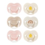 Tommee Tippee Anytime Matte Newborn Pacifiers, 0-6 Months, Symmetrical Baglet, BPA-Free Binkies, Pink and Beige, Pack of 6