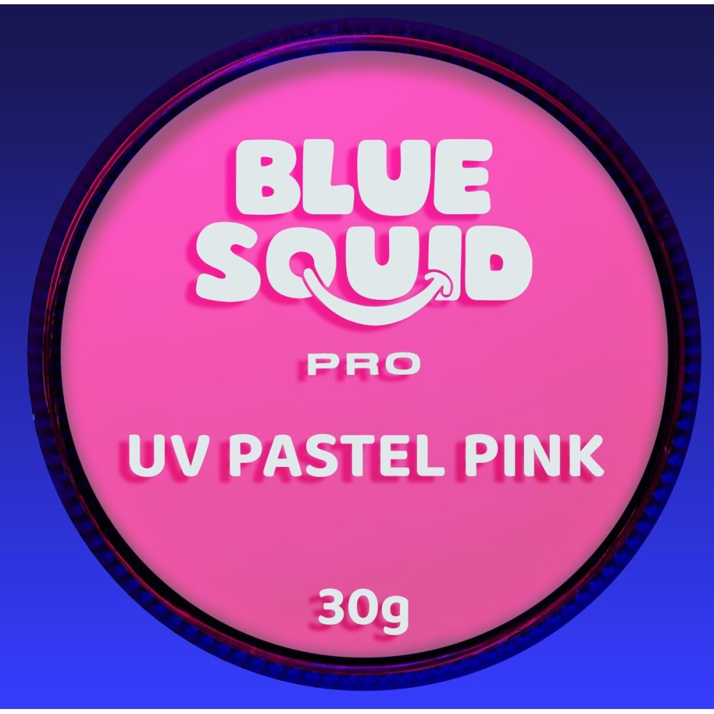 Blue Squid Face Paint Water Based Single Cake Professional Face Paint & Body Paint - Water Activated, Kids Adults Face Painting for Costume, Halloween Makeup, Cosplay - UV Pastel Pink Face Paint 30g