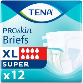 Tena ProSkin Unisex Adult Diapers with Tabs, Maximum Absorbency, X-Large, 12 ct