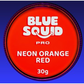 Blue Squid Face Paint Water Based Single Cake Professional Face Paint & Body Paint - Water Activated, Kids Adults Face Painting for Costume, Halloween Makeup, Cosplay - Neon Orange Red Face Paint 30g