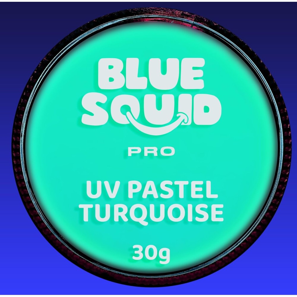 Blue Squid Face Paint Water Based Single Cake Professional Face & Body Paint - Water Activated, Kids Adults Face Painting for Costume, Halloween Makeup, Cosplay - UV Pastel Turquoise Face Paint 30g