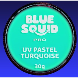 Blue Squid Face Paint Water Based Single Cake Professional Face & Body Paint - Water Activated, Kids Adults Face Painting for Costume, Halloween Makeup, Cosplay - UV Pastel Turquoise Face Paint 30g