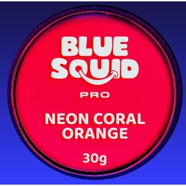 Blue Squid Face Paint Water Based Single Cake Professional Face & Body Paint - Water Activated, Kids Adults Face Painting for Costume, Halloween Makeup, Cosplay - Neon Coral Orange Face Paint 30g