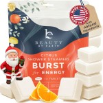 Shower Steamers Aromatherapy - USA Made with Natural Ingredients & Citrus Essential Oil, Christmas Stocking Stuffers for Men & Women, Long Lasting Shower Bombs for Energy Boost, White Elephant Ideas