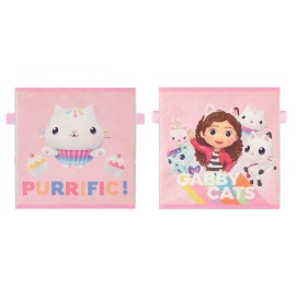 Gabbys Dollhouse Set of 2 Collapsible Storage Cubes with Carry Handles, Kids Room & Playroom Organizer Bins, 10 x 10