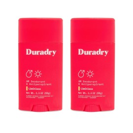 Duradry Clinical-Strength Antiperspirant Deodorant for Women and Men - Clean Formula with Natural Ingredients - Fights Odor & Excessive Sweat - Limitless (Cool Citrus + Cedar) - Pack of 2