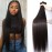 Straight Bundles Human Hair 4 Bundles 14 16 18 20 Inch 100% Unprocessed Brazilian Virgin Hair Straight Bundle Hair Extensions Real Human Hair Natural Black