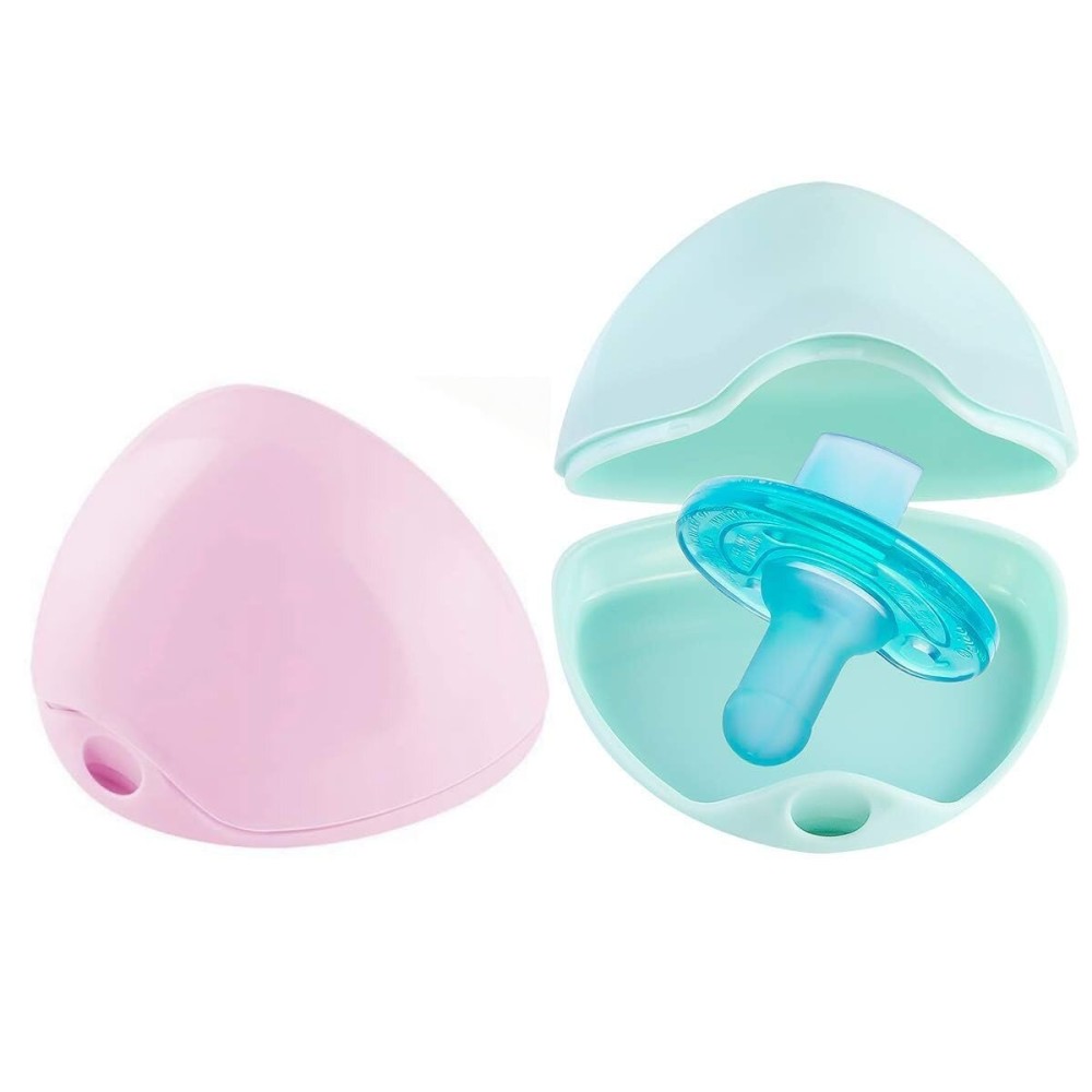 LANEYLI Pacifier Case (Macaron Pink, Green, 2 Pack)