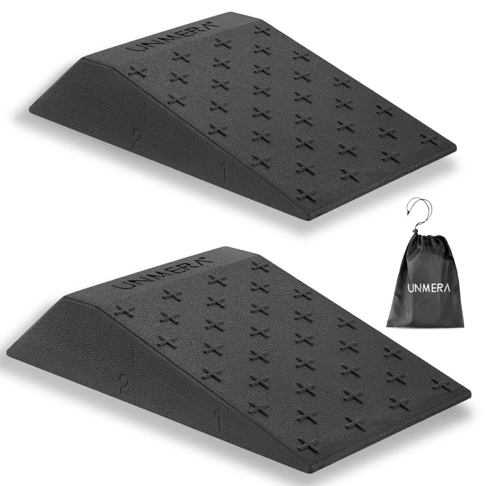 UNMERA Squat Wedge Block 2PCS Non Slip Professional Squat Ramp,Squat Platform for Heel Elevated Squats and Calf Raises,Slant Board Professional Squat Ramp for Weightlifting and Fitness