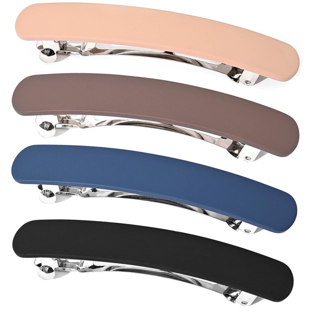 Fsmiling Hair Barrettes for Women French Hair Barrette Clip Medium Matte Hair Clips Barrette No Slip Hair Accessories 4-Pack