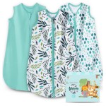 Cute Castle Baby Sleep Sack 12-18 Months - Lightweight 100% Cotton 2-Way Zipper TOG 0.5 Infant Wearable Blanket, Newborn Essentials Toddler Sleep Clothes (3 Pack Green)