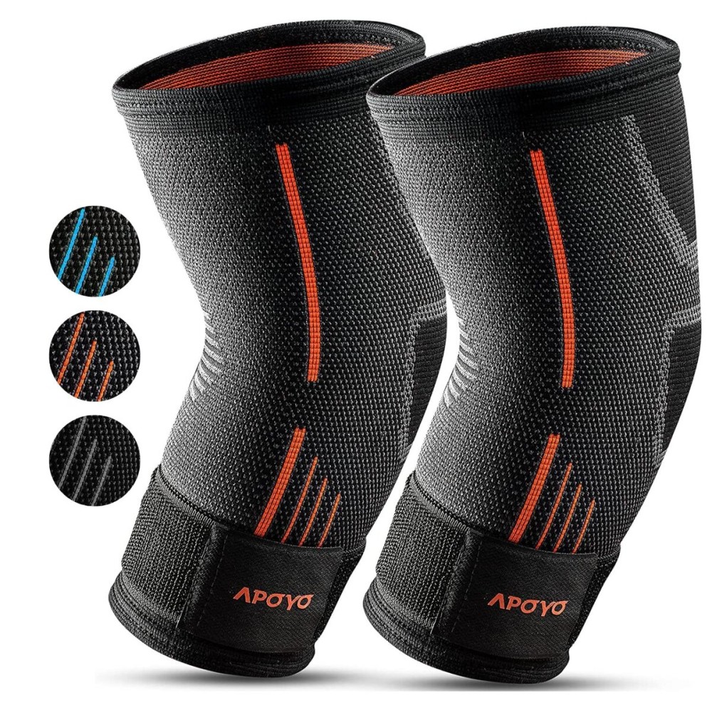 APOYO Elbow Brace for Tendonitis and Tennis Elbow, (Pair) Compression Sleeve for Arthritis, Workouts, Reduce Joint Pain During Fitness Activity (XX-Large)