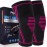PhysFlex Knee Brace for Pain Relief - 2 Pack Knee Compression Sleeves for Men and Women - Support for Weightlifting, Gym, Workout, Volleyball - Meniscus Tear, ACL, Arthritis (Pink, X-Large)