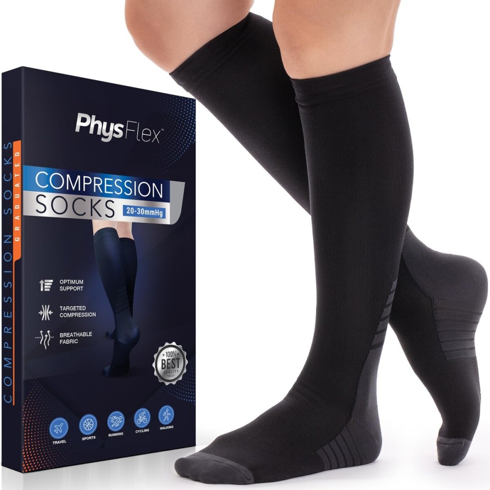 Compression Socks for Women & Men (20-30 mmHg) Support for Travel, Nurses, Pregnancy, Shin Splints, Sports and Everyday Wear