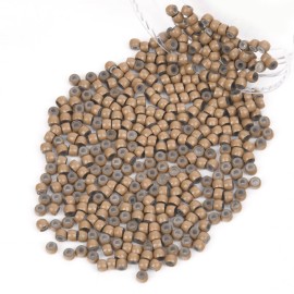 Vlasy 400Pcs Nano Ring Beads Silicone Lined Beads for Nano Ring Human Hair Extensions 5 Color Optional (Light Brown)