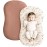Konssy Muslin Baby Lounger Cover 2 Pack, 100% Cotton Newborn Lounger Cover, Soft and Breathable Baby Nest Slipcover for Boys Girls (Chestnut, Posy)