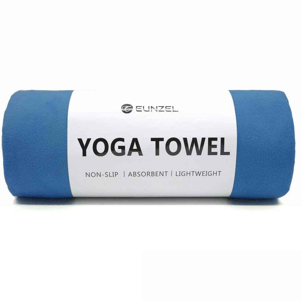 Eunzel Hot Yoga Towel Non Slip Yoga Mat Towel Non-Slip Sweat Absorbent Microfiber Towel for Hot Yoga, Pilates and Workout 72 x 26.5, Navy