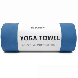 Eunzel Hot Yoga Towel Non Slip Yoga Mat Towel Non-Slip Sweat Absorbent Microfiber Towel for Hot Yoga, Pilates and Workout 72 x 26.5, Navy