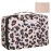 Queboom Travel Makeup Bag Cosmetic Bag Makeup Bag Toiletry bag for women and men (Brown Leopard)