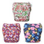 Babygoal Baby Girl Swim Diapers 3 Pack for 8M-3T Babies and Toddlers, Reusable Adjustable Washable for Swimming Lessons-Flower