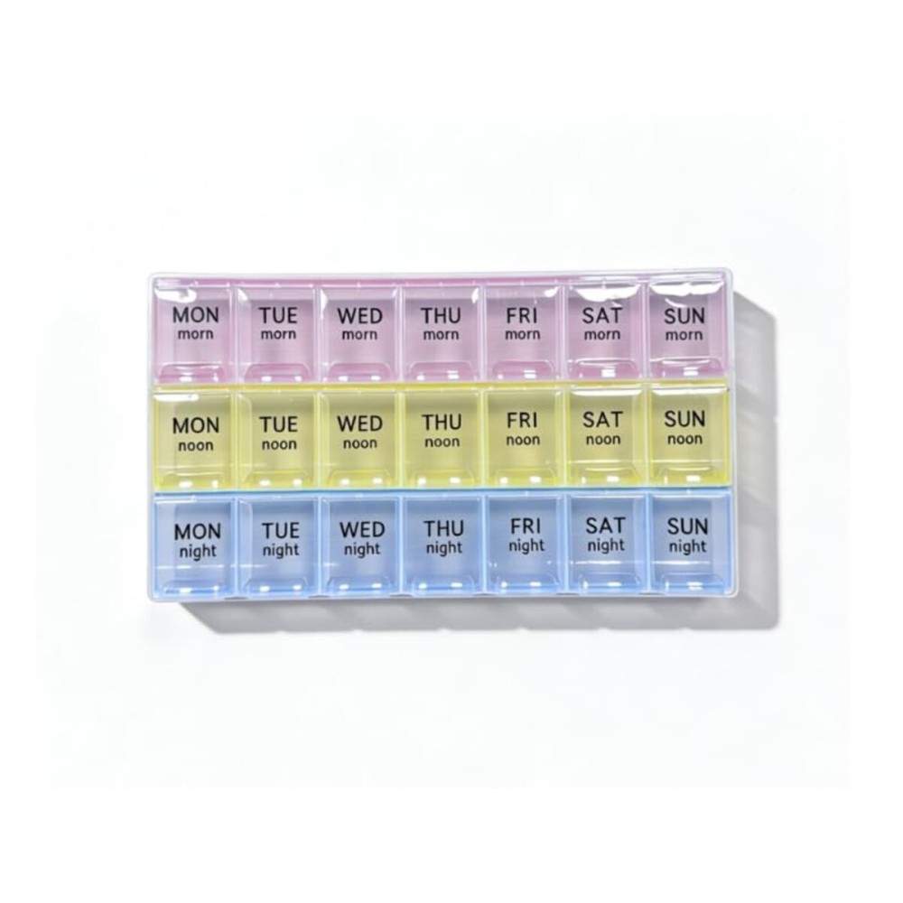 Large Weekly Pill Organizer 3 Times A Day, Moisture-Proof 7 Day Pill Box, Travel Pill Cases Portable for Pills Vitamin Fish Oil Supplements,Medicine Cases