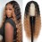 INSTASTYLE 30 Inch Long Curly Synthetic Wigs for Black Women Skunk Deep Wave Wig Black Wig with Mix Blonde Highlights Side Part Wig Natural Crimps Curly Lace Front Wig for Daliy,Party Use