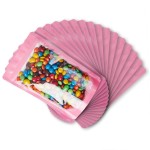 Pink 6 x 9 Stand Up Pouch Bags, 100 Pack - Clear Front & Aluminum Foil Back, Resealable and Heat Sealable Storage Bags for Food, Snacks, Coffee, Candy, and More