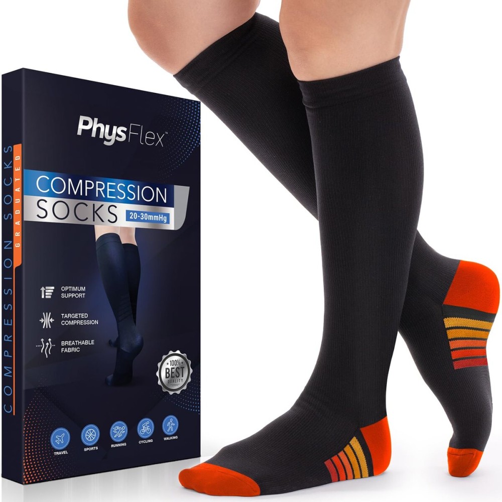 Compression Socks for Women & Men (20-30 mmHg) Support for Travel, Nurses, Pregnancy, Shin Splints, Sports and Everyday Wear