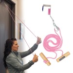 RangeMaster Econo Ranger Shoulder Pulley  Physical Therapy Exercises  Aids in Recovery and Rehabilitation  Increases Mobility  Wooden Handles for Comfort  Metal Bracket Door Attachment (Pink)