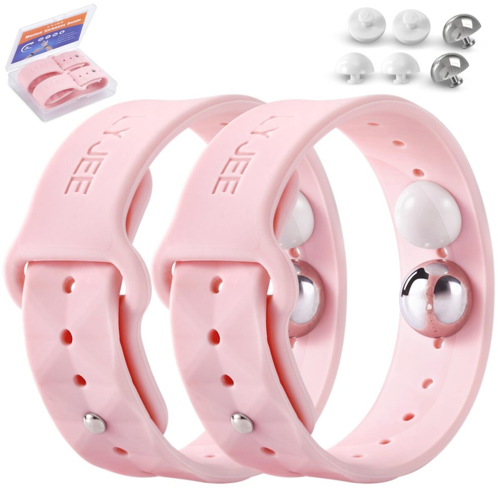 LYJEE Motion Sickness Bands Adjustable Acupressure Nausea Wristbands Morning Sickness Relief for Pregnant Women