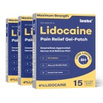 Sumifun 4% Lidocaine Pain Relief Patches 45 Counts Maximum Strength Numbing Gel Patch for Back Knee Neck Joint Ache Muscle Soreness Topical Analgesic