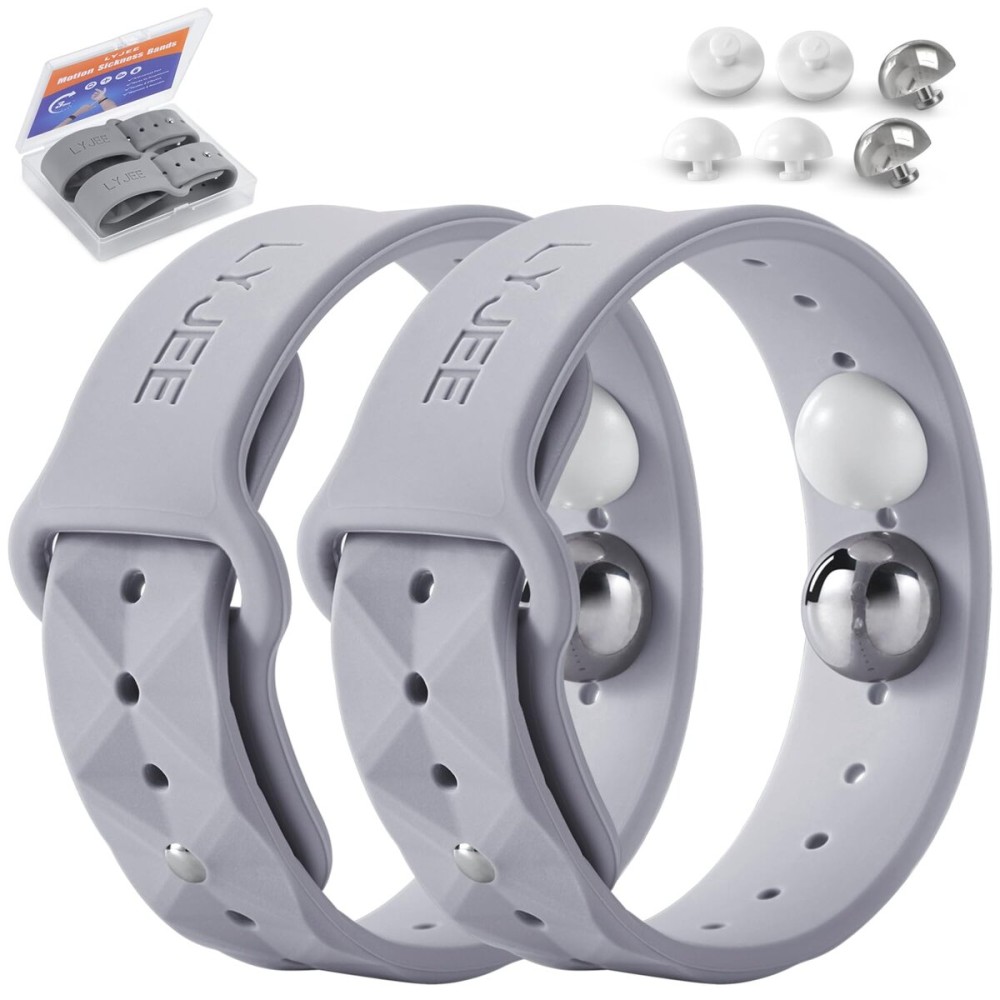 LYJEE Motion Sickness Bands for Adults and Kids Nausea Relief for Pregnant Women Seasickness Wristband for Cruise Ship Essentials