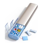 VAYDEER Metal Weekly Pill Organizer - Moisture-Proof Travel Pill Organizer with Built-in Desiccant Chamber and Airtight Lids - Large-Capacity Pill Box for Vitamins, Medicines & Supplements (Champagne)